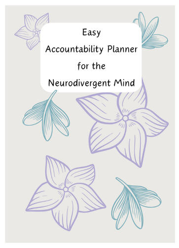 Easy Accountability Planner for the Neurodivergent Mind (beige floral)