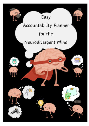 Easy Neurodivergent Planner Super Brain (black)